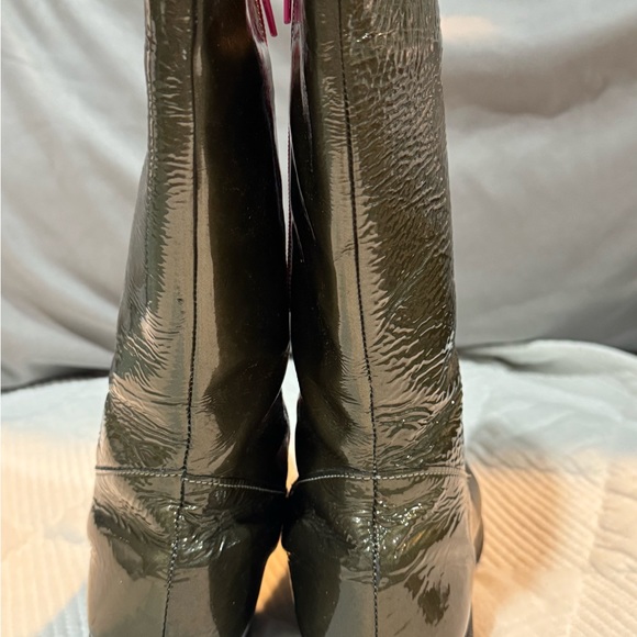 TWIG Girls Green Pink Patent Leather Boots Pink Zipper US 3 1/2 EUR 34 NWOB - Picture 3 of 7